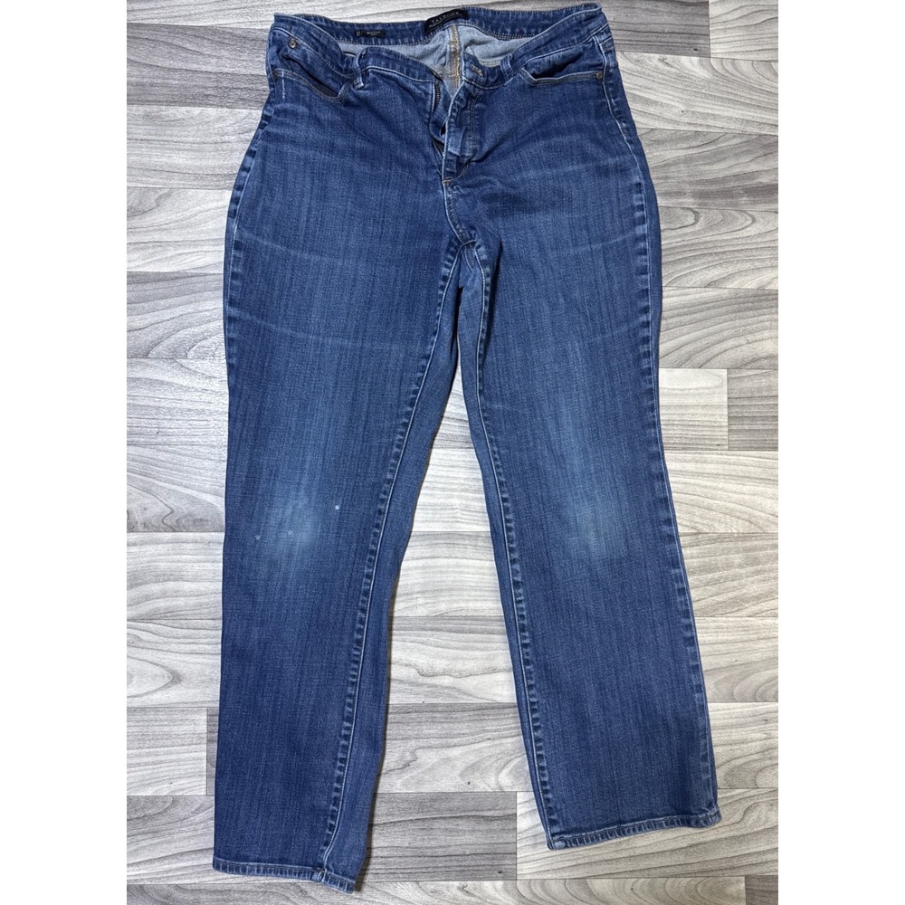 Talbots Flawless Five Pocket Park Jeans Size 12 Bootcut Curvy Blue Denim Pants